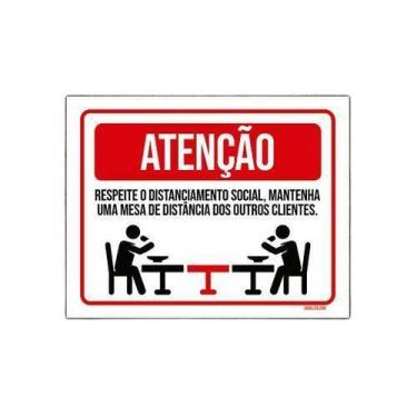 Imagem de Kit 10 Placas Higiene Distanciamento Social Restaurante - Sinalizo.Com