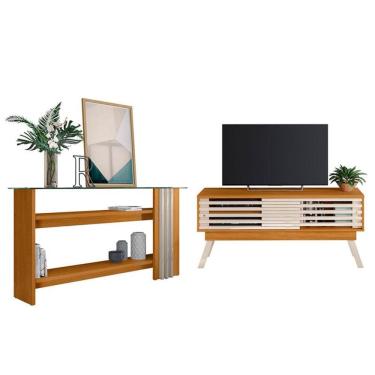 Imagem de Rack Bancada com Aparador Frizz 1.5 Cinamomo Off White – Madetec