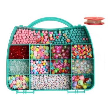 Imagem de Kit Miçanga Maleta Infantil Montar Pulseiras Coloridas - ACM
