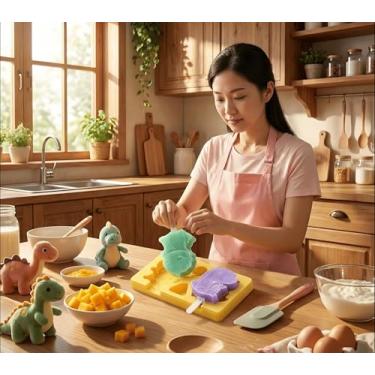 Imagem de Moldes de picolé de desenho animado infantil, moldes de sorvete de silicone de grau alimentício de cavidade, com palitos reutilizáveis, design plano antiaderente