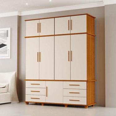 Imagem de Guarda Roupa Casal Londres 4 Portas Ambiente Freijó Off White - Luapa 