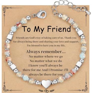 Imagem de HiStock Pulseira de presente para filha da mãe, presentes para neta da avó, presente para mãe, natureza, pedras, contas, joias, presente de aniversário, irmã, Páscoa, meias para adolescentes e