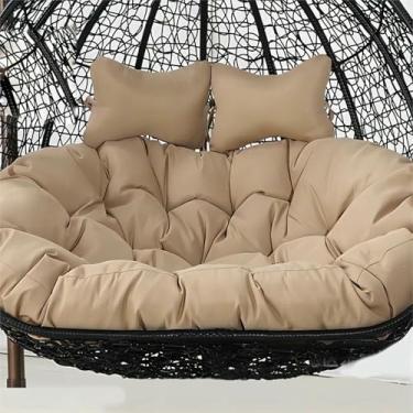 Imagem de Almofada para cadeira de balanço tipo rede, almofada dupla para cadeira suspensa em formato de ovo, luxuosa para varanda, quintal ou sacada, ideal para 2 pessoas. Inclui apenas a almofada.