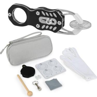 Imagem de HRYOML Kit de teste de ping de moeda, o teste de ping de moeda de ouro e prata Pinger de bolso, validação de moeda combina teste de ressonância de ping e comparação de tamanho para detectar moedas