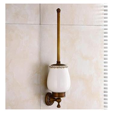 Imagem de Suportes de escova de vaso sanitário antigo/preto/latão escova de vaso sanitário limpa acessórios de banheiro de cerâmica WC acessórios de banheiro (cor: ORB) (antigo)