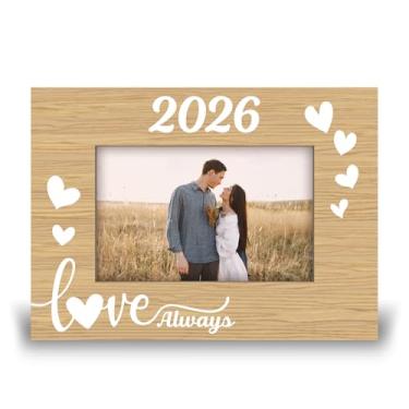 Imagem de YKYENR Moldura de amor 10 x 15 cm, porta-retrato para casais, presente para casais, aniversário de namorados, presente para irmãs, melhores amigas, decoração de mesa - A01