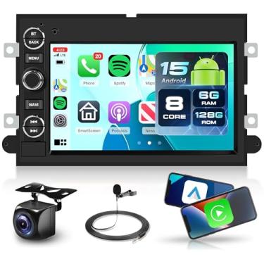 Imagem de Rádio estéreo de carro 6G + 128G para F150 2004-2008, para F250/F350 2006-2016, para Ford E150/E250/E350 2009-2014, para Explorer Escape Expedition, Wireless Carplay Android Auto, WiFi GPS SWC FM RDS