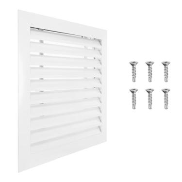 Imagem de PATIKIL Ventilação de empena de 45 x 45 cm, 1 peça de ventilação de galpão de parede de liga de alumínio grade de ar quadrada com filtro inoxidável para teto de garagem no sótão da casa, tamanho da