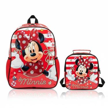 Imagem de Mochila Costas Escolar Minnie Mouse + Lancheira Term
