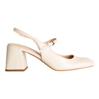 Imagem de Sapato Slingback Boneca Branco Dm, Roma off, 37