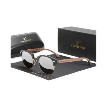 Imagem de Óculos De Sol Unissex Polarizados UV400 Em Madeira De Noz, Armação Red