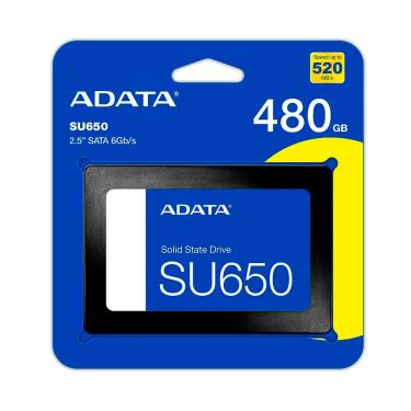 Imagem de SSD Adata SU650 480GB Sata III Leitura 450MB/s Gravação 350MB/s