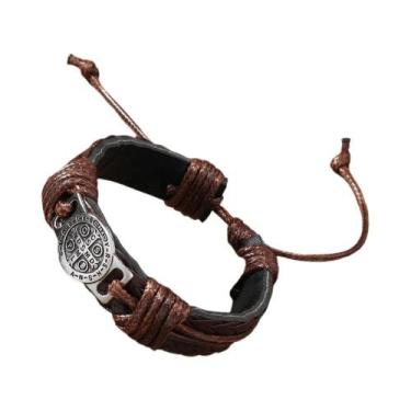 Imagem de Pulseira Geométrica Circular Masculina, Joia De Corda Para Moda, Prese