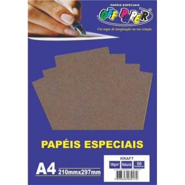Imagem de Papel A4 Kraft Natural 180G OFF Paper PCT Com 50 Folhas