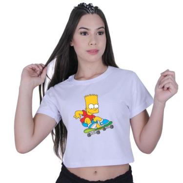 Imagem de Blusinha Cropped Algodão The Simpsons Bart Skate - Lafre, Branco, G