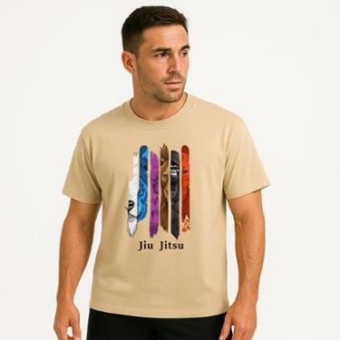 Imagem de Camiseta Masculina Algodão Premium Jiu Jitsu Macia Confortável Antiodor Todas as Ocasiões-Masculino