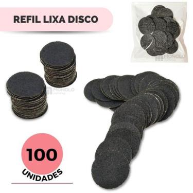 Imagem de Refil Lixa Disco Pedicuro Adesiva 100 unidades - Monolo, Preto