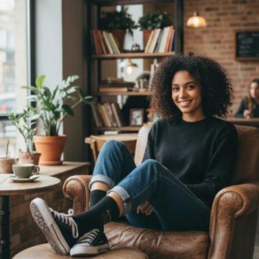 Imagem de Meia Cano Longo Alto Série Friends Nerd Geek Algodão - Hoahi, 39-43, P