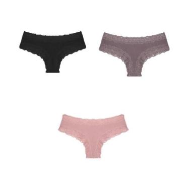 Imagem de Calcinhas Brasileiras De Algodão Com Renda plus Size, Sem Costura, Cin