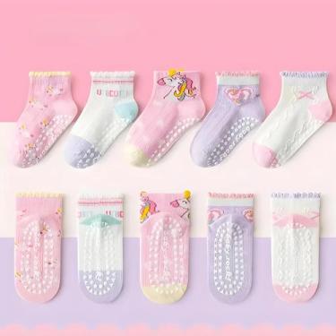 Imagem de Meias Curtas Antiderrapantes Com Design De Unicórnio Para Meninas, Mal