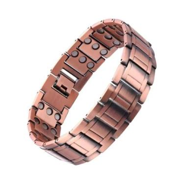 Imagem de Pulseira Magnética De Cobre Puro Para Homens, Joia De Energia E Saúde 