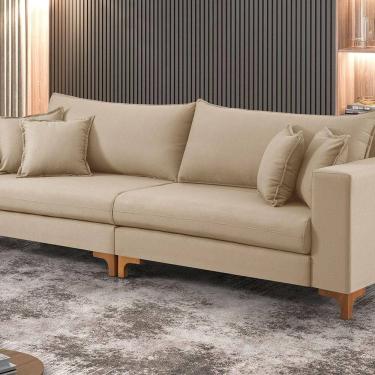 Imagem de Sofá Fixo 6 Lugares M-197 2,80m Estofados Martins Linho Bege