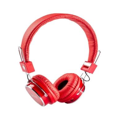 Imagem de Fone De Ouvido Bluetooth Micro Sd Mp3 Rádio Fm Player B05 Vermelho
