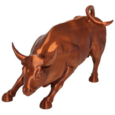 Imagem de Touro Wall Street Estátua Impressão 3D Cor Bronze Cobre Bolsa de Valores