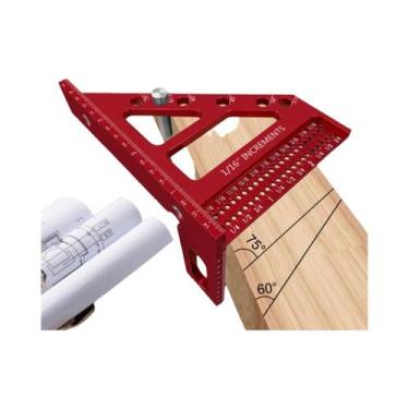 Imagem de Régua Triangular De Alta Precisão Em Liga De Alumínio 3D Com Transferi