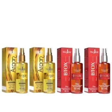 Imagem de Kit Reparador de Pontas 4 Unidades com 2 Óleo Argan 50ml e 2 Óleo Btox 50ml Mary life