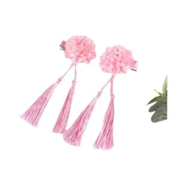 Imagem de Presilhas De Cabelo Fofas Para Meninas Com Borlas De Flor Chinesa, 2 P