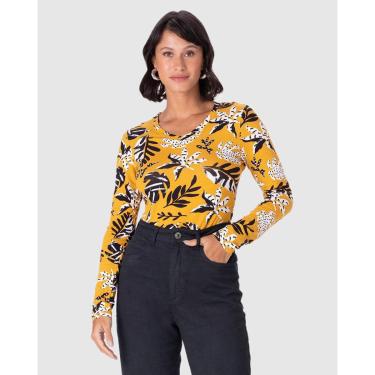 Imagem de Blusa Feminina Gola V Estampada Em Viscose Stretch-Feminino