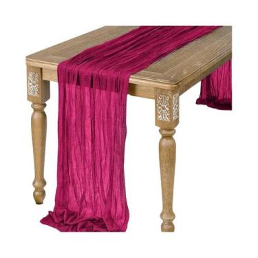 Imagem de Caminho De Mesa De Gaze Semi-Transparente Sage, Estilo Vintage, Para C