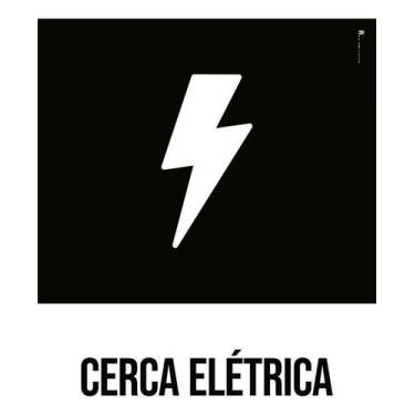 Imagem de Kit 5 Placa Acm Desenho Cerca Elétrica 18X23 - Sinalizo