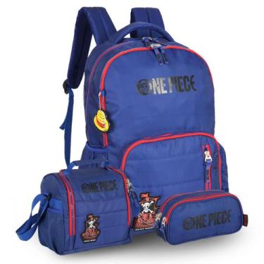 Imagem de Mochila de Costas Lancheira Térmica Estojo Triplo One Piece - Luxcel
