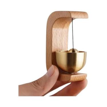 Imagem de Sino De Vento De Madeira Sem Fio, Campainha Decorativa Para Porta De E