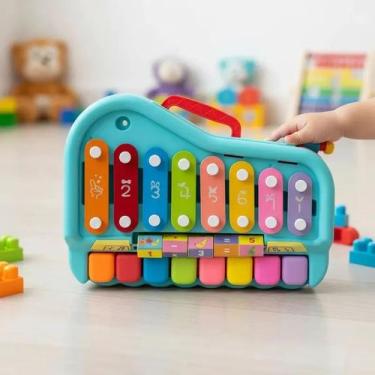 Imagem de Xilofone E Piano De Brinquedo Infantil Criança Com Partitura - Barrett