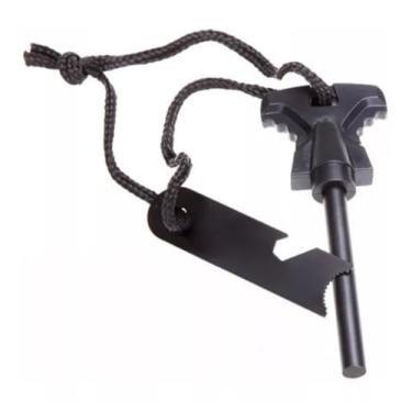 Imagem de Pederneira Sobrevivencia Maciça De Magnésio Camping pesca Acampamento Pratico Compacta Acendedor