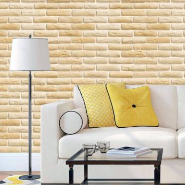 Imagem de Papel De Parede Pedra Tijolinho A Vista Claros Adesivo Sala