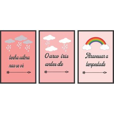 Imagem de Kit 3 Quadro Decorativo 20X30 Motivacional Tempestade