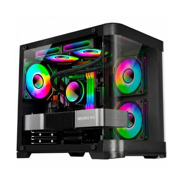 Imagem de Gabinete Gamer Aquário K-Mex CG-01P4 - Vidro Temperado - Micro ATX - Preto - CG01P4RH001CBOX