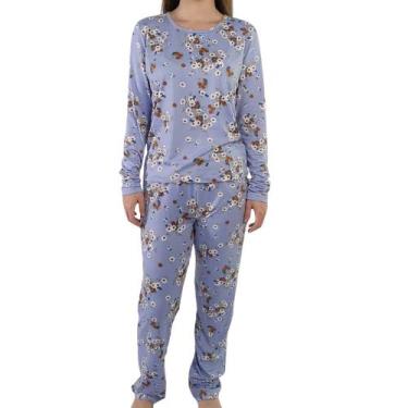Imagem de Pijama Feminino Longo Suede Floral Kanto dos Sonhos 9200, Lilás floral