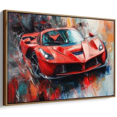 Imagem de Quadro decorativo Carro Flamejante Nas Cores da Velocidade - Art Canva