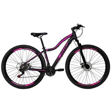 Imagem de Bicicleta Aro 29 Ksw Mwza Feminina 24v Freio A Disco Suspensão Mountain Bike Alumínio - Preto/Rosa