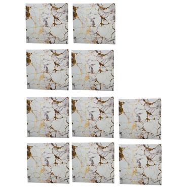 Imagem de Kit Placa Adesiva Mármore 3D Moderno PVC Autocolante Texturizado Branco Interno Parede