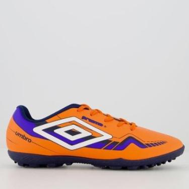 Imagem de Chuteira Umbro Prisma + Society Laranja-Masculino