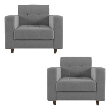 Imagem de Kit 02 Poltronas Arezzo Linho Fibra Siliconada Grafite D'Rossi