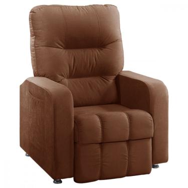 Imagem de Poltrona Do Papai Reclinável Maldiva Tecido Veludo Terracota Star Confort