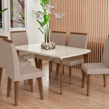 Imagem de Tampo para Mesa Mdf com Vidro Jade Off White