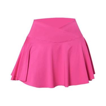 Imagem de Saia Plissada Feminina 3 Em 1 Com Cintura Alta E Bolsos Tipo Corset Pa